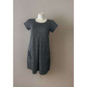 Enfocus Womens Black & White Short Sleeve Pullover Dress Size 14-W Rayon blend